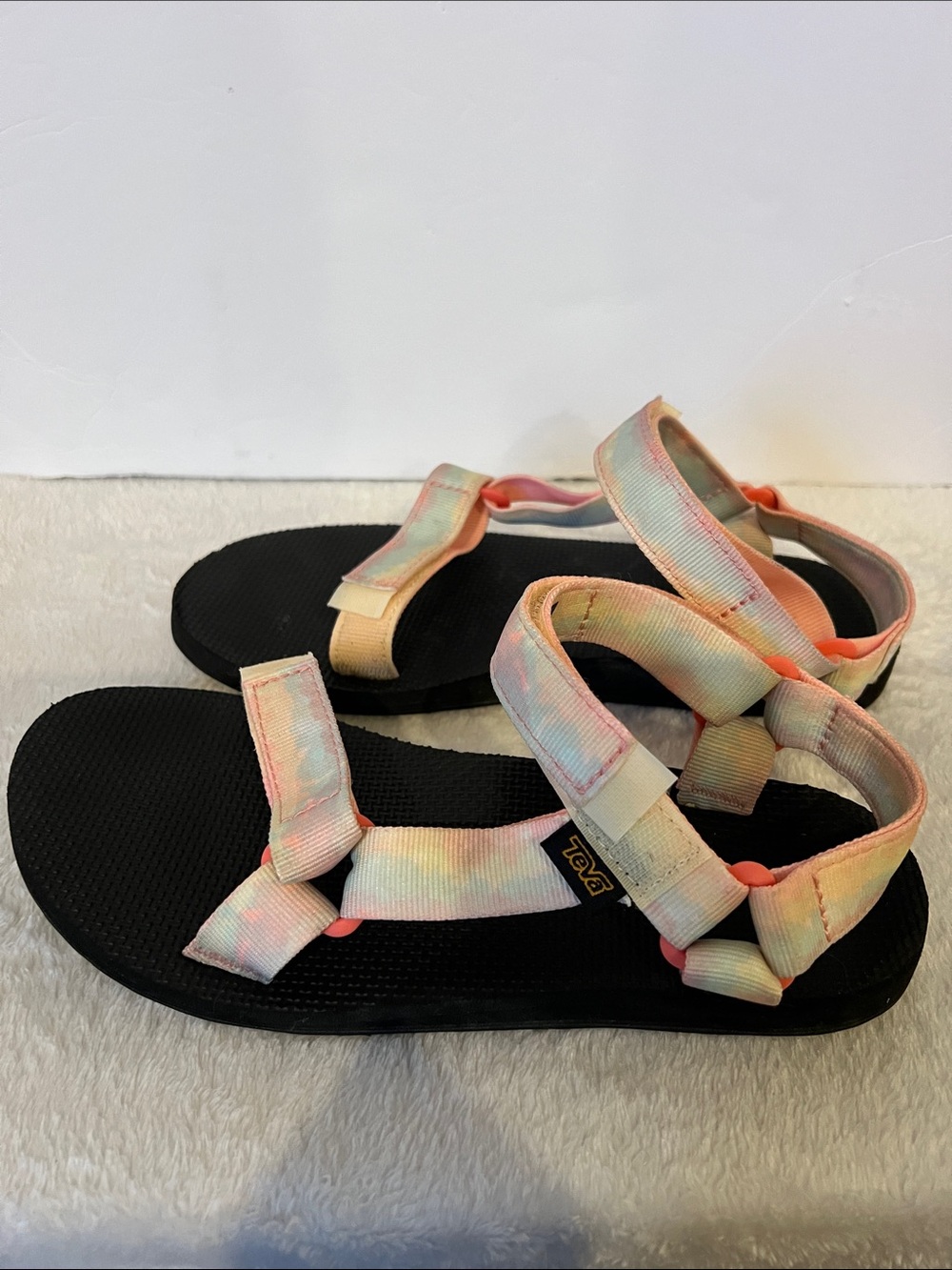 Teva Women's Pastel Tie-Dye Strap Sandals — Black Footbed